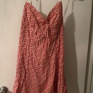 Pacsun mini floral red white dress